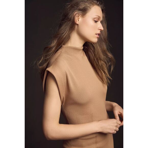 NWT By Anthropologie Mock-Neck Mini Dress in Cedar Women's Size Medium - Picture 4 of 13